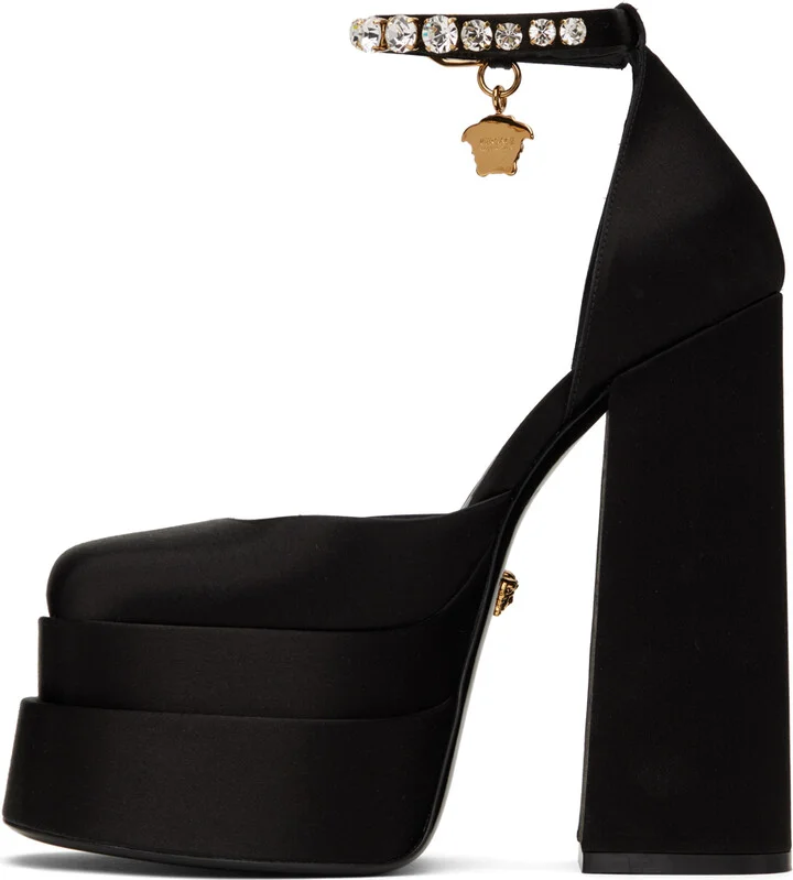 Versace Black Aevitas Platform Heels - Image 3
