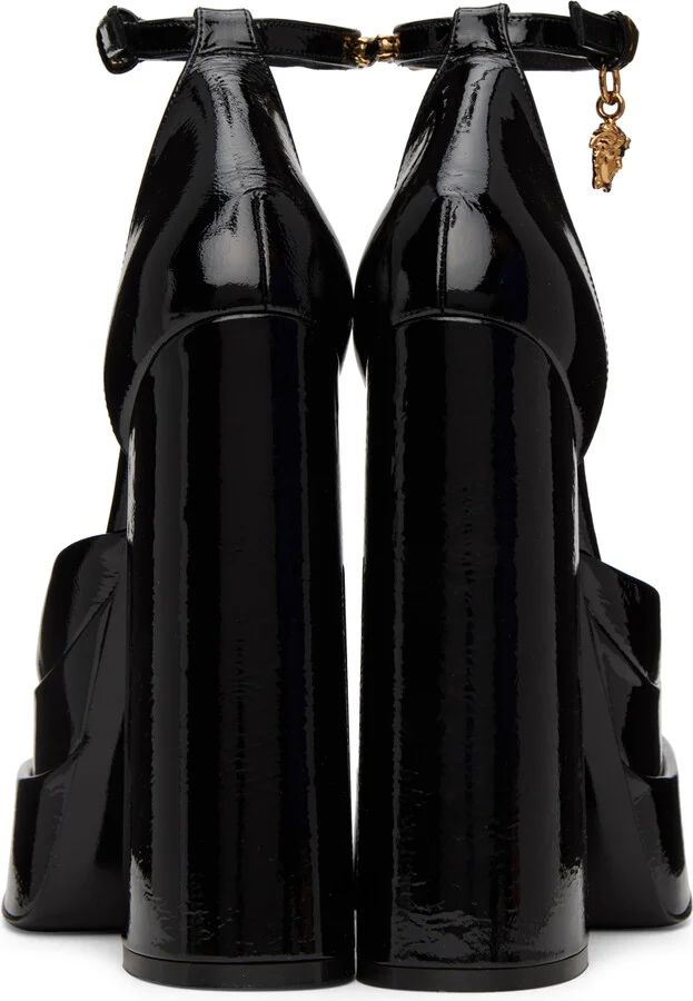 Versace Black Aevitas Platform Heels - Image 2