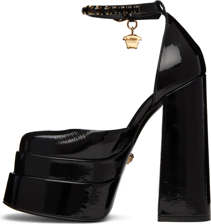 Versace Black Aevitas Platform Heels - Image 3