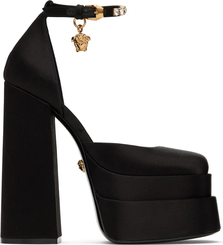 Versace Black Aevitas Platform Heels