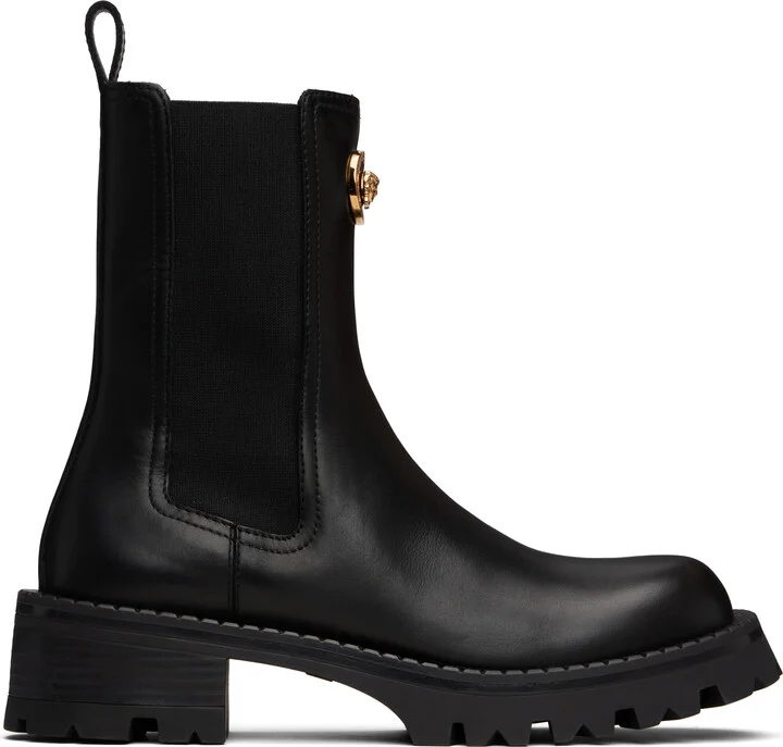 Versace Black Alia 35 mm Chelsea Boots