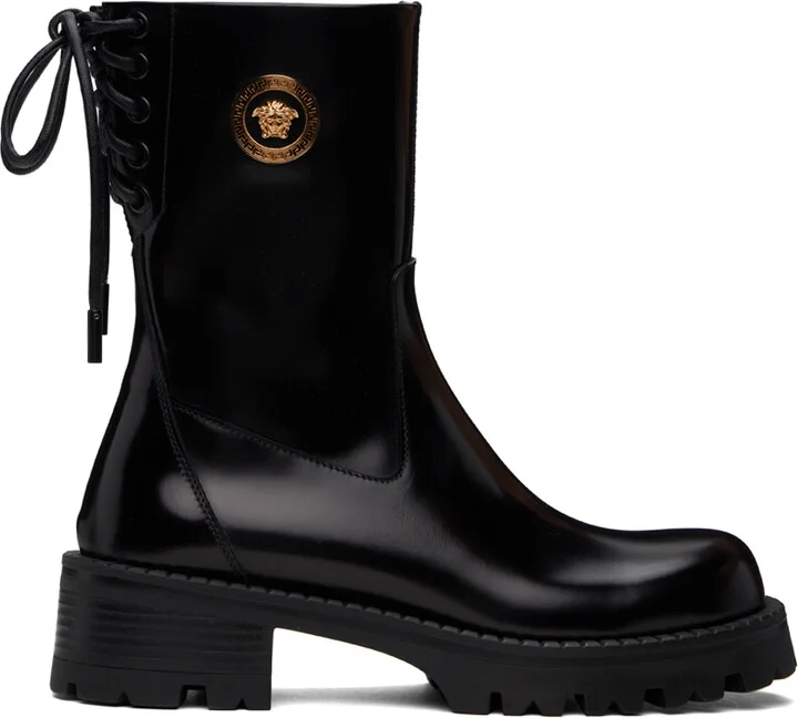 Versace Black Alia Ankle Boots