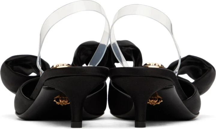 Versace Black Alia Slingback Heels - Image 2
