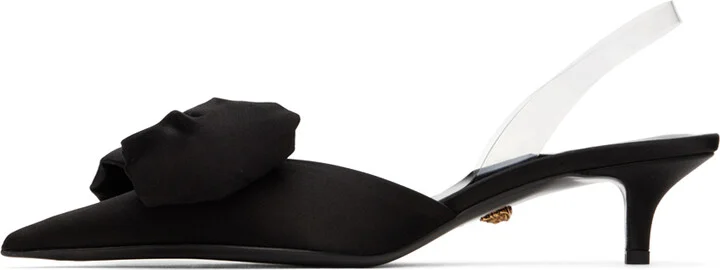 Versace Black Alia Slingback Heels - Image 3