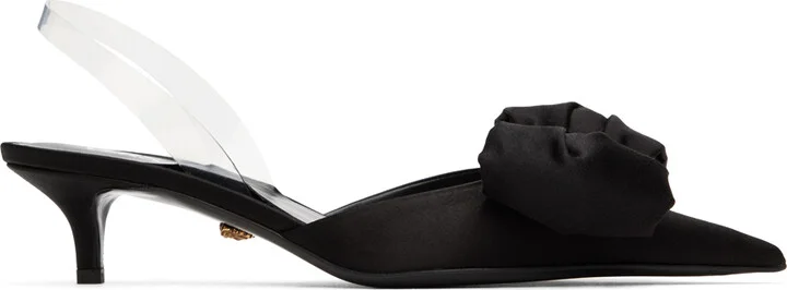 Versace Black Alia Slingback Heels