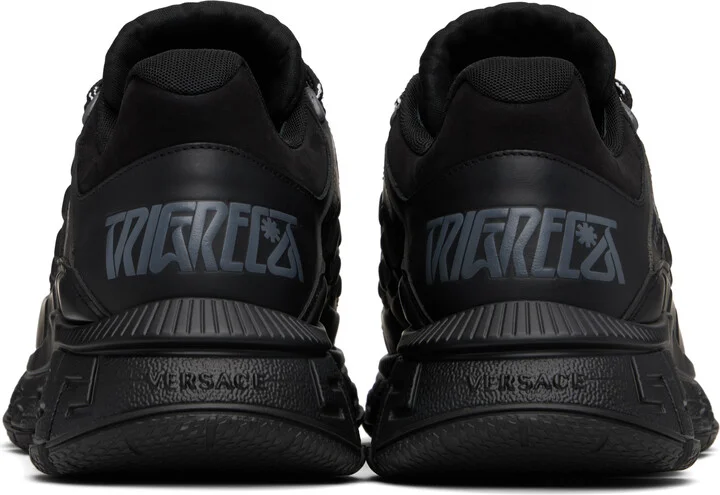 Versace Black Barocco Jacquard Trigreca Sneakers - Image 2