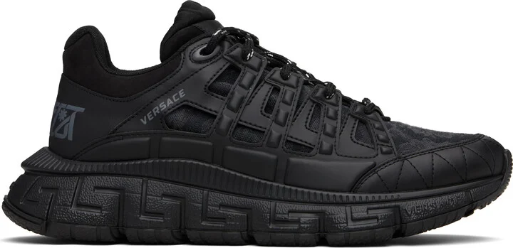 Versace Black Barocco Jacquard Trigreca Sneakers