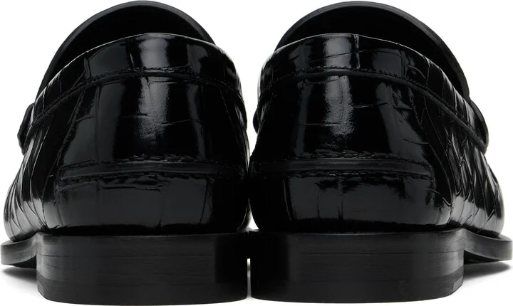 Versace Black Croc-Effect Medusa '95 Loafers - Image 2