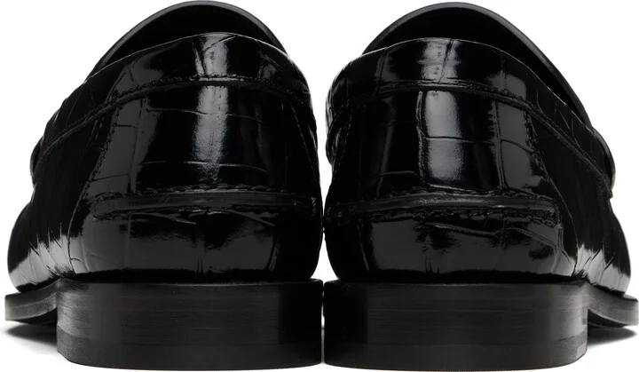 Versace Black Croc-Effect Medusa '95 Loafers - Image 2