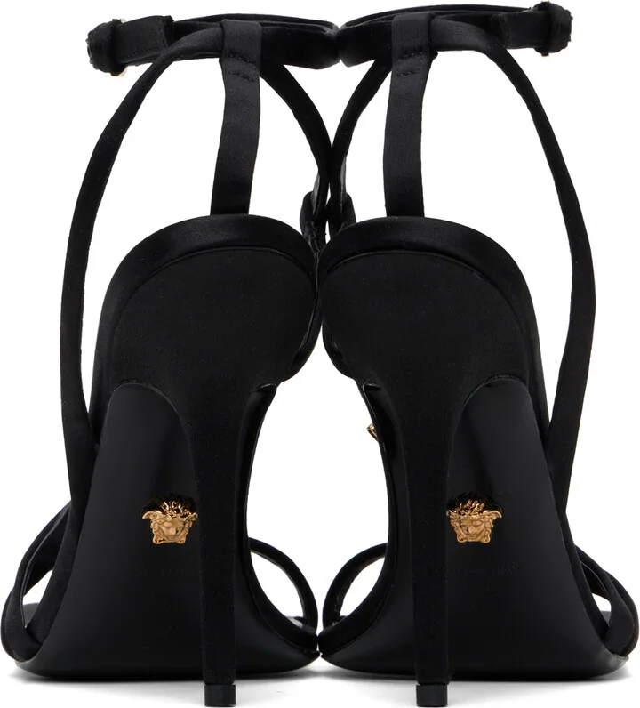 Versace Black Crystal Medusa '95 Heeled Sandals - Image 2