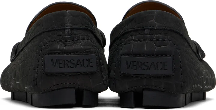 Versace Black Driver Loafers - Image 2