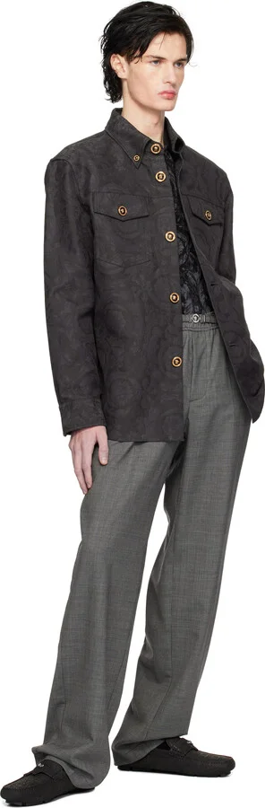 Versace Black Driver Loafers - Image 5