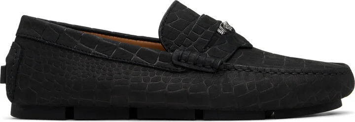 Versace Black Driver Loafers