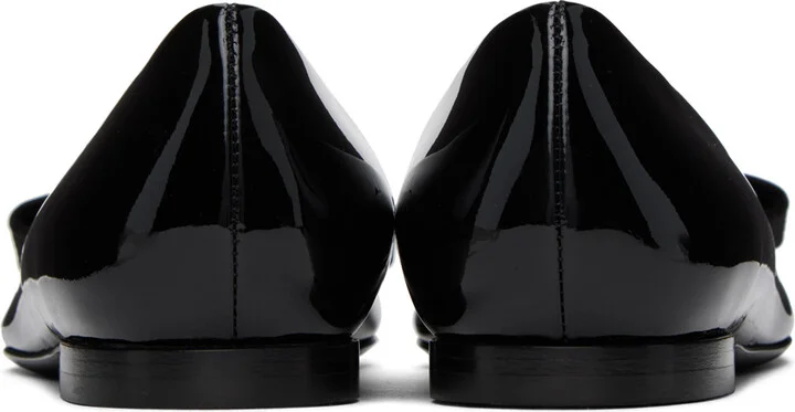 Versace Black Gianni Ribbon Ballerina Flats - Image 2