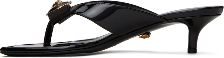 Versace Black Gianni Ribbon Low Mules - Image 3