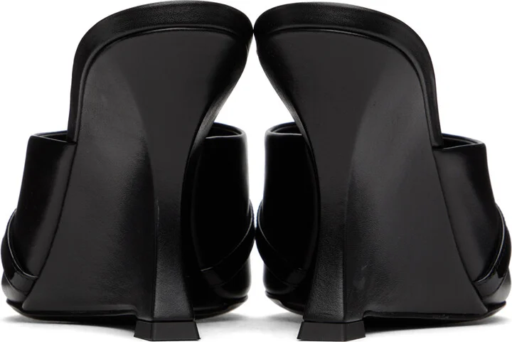 Versace Black Gianni Ribbon Wedge Mules - Image 2