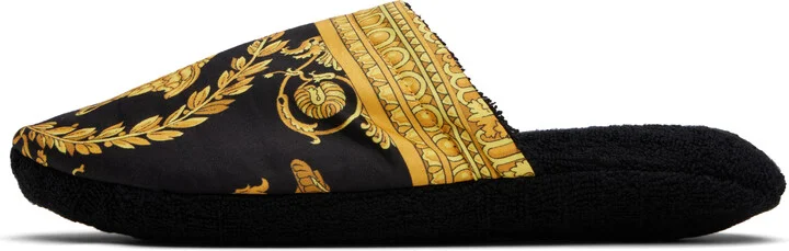 Versace Black 'I Heart Baroque' Slippers - Image 3
