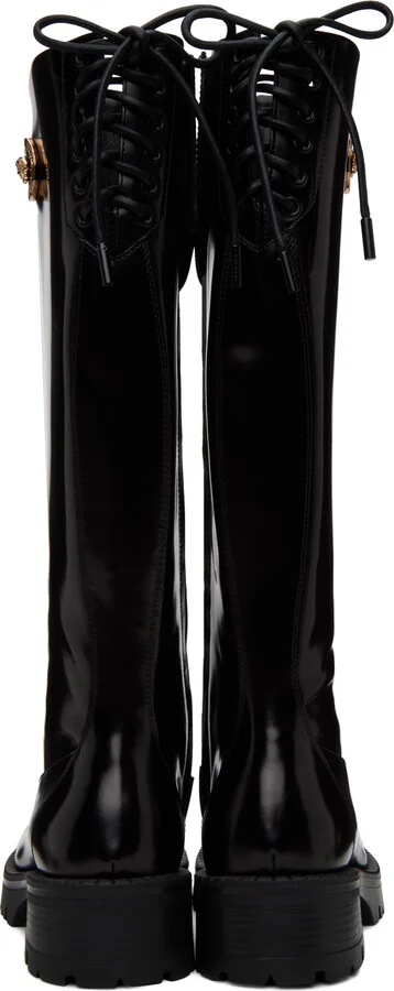 Versace Black Knee-High Boots - Image 2