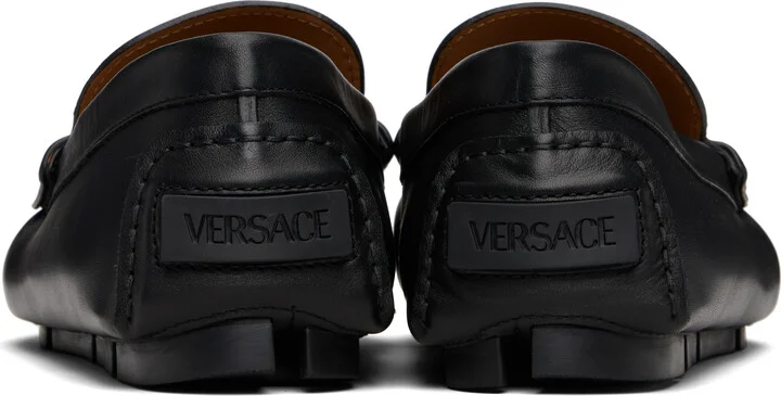 Versace Black 'La Medusa' Driver Loafers - Image 2