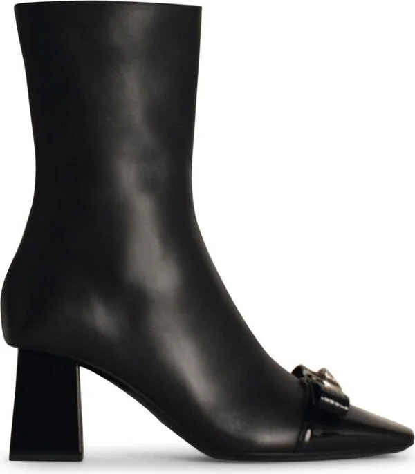 Versace Black Leather Ankle Boots