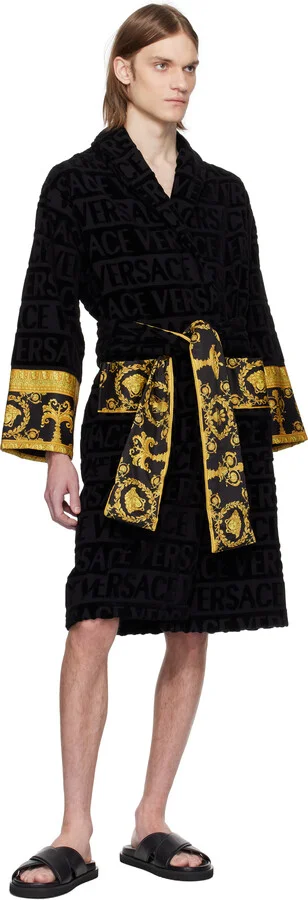Versace Black Logo Sandals - Image 5
