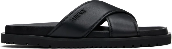 Versace Black Logo Sandals