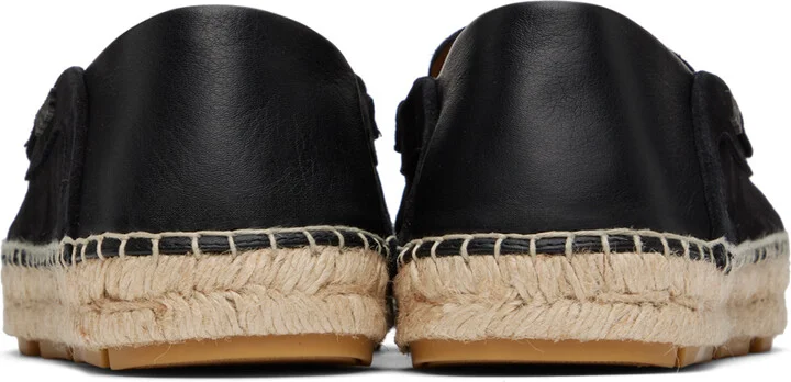 Versace Black Logo Suede Espadrilles - Image 2