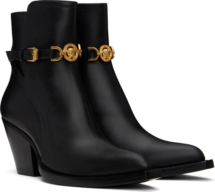 Versace Black Medusa '95 Ankle Boots - Image 4