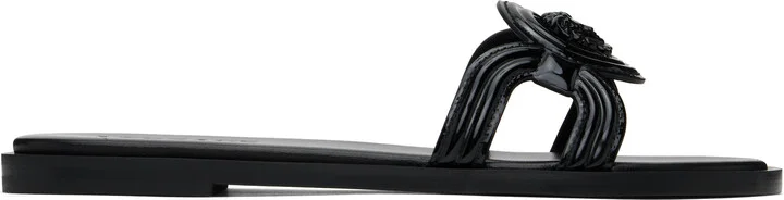 Versace Black Medusa '95 Flat Sandals