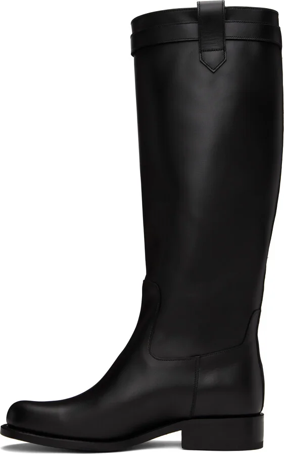 Versace Black Medusa '95 Knee High Tall Boots - Image 3