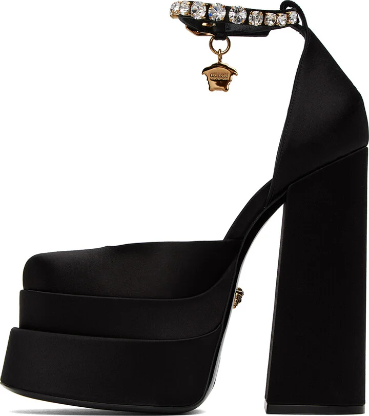 Versace Black Medusa Aevitas Heels - Image 3