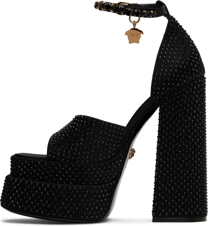 Versace Black Medusa Aevitas Platform Sandals - Image 3