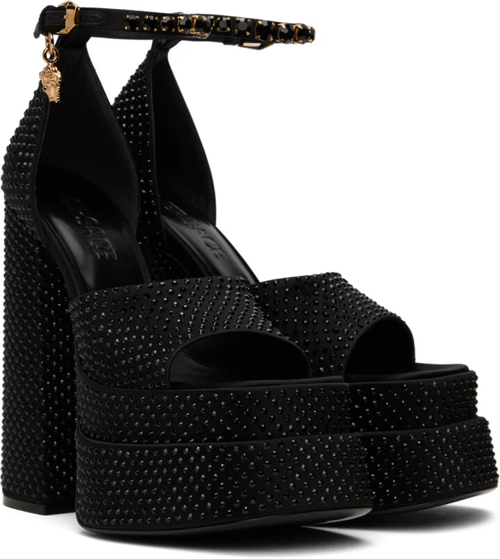 Versace Black Medusa Aevitas Platform Sandals - Image 4