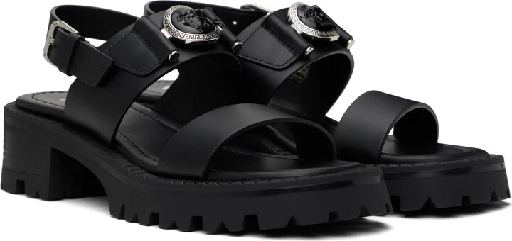 Versace Black Medusa Buckle Sandals 80 mm Sandals - Image 4