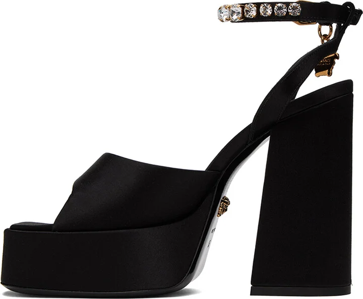 Versace Black Medusa Heeled Sandals - Image 3