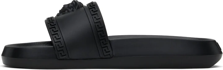 Versace Black Palazzo Pool Slides - Image 3
