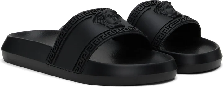 Versace Black Palazzo Pool Slides - Image 4