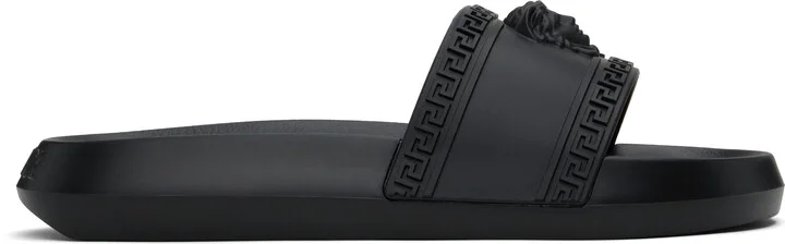 Versace Black Palazzo Pool Slides