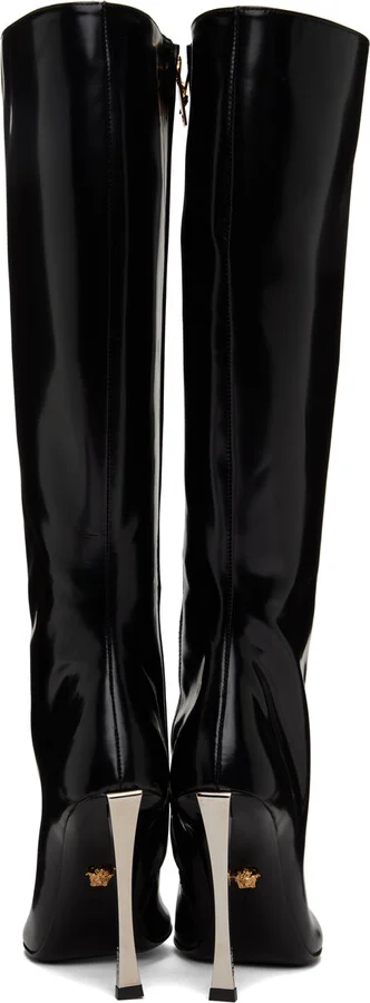 Versace Black Pin-Point Boots - Image 2
