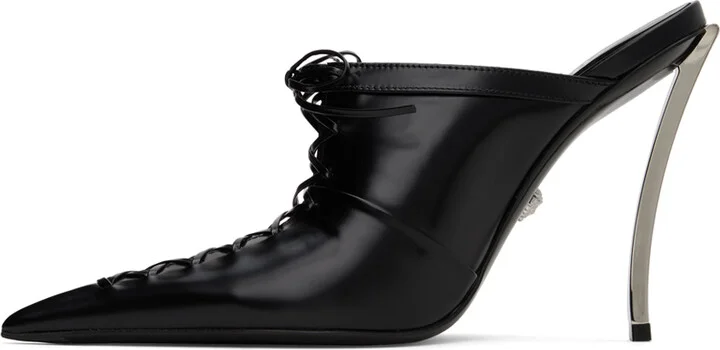 Versace Black Pin-Point Heels - Image 3