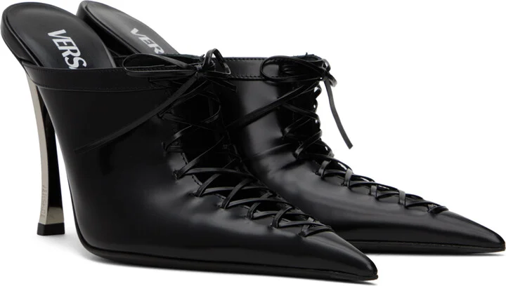 Versace Black Pin-Point Heels - Image 4