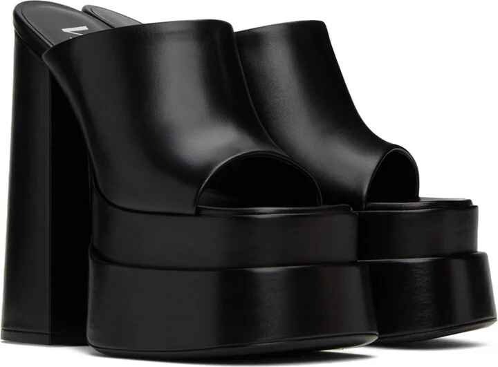 Versace Black Platform Heeled Sandals - Image 4