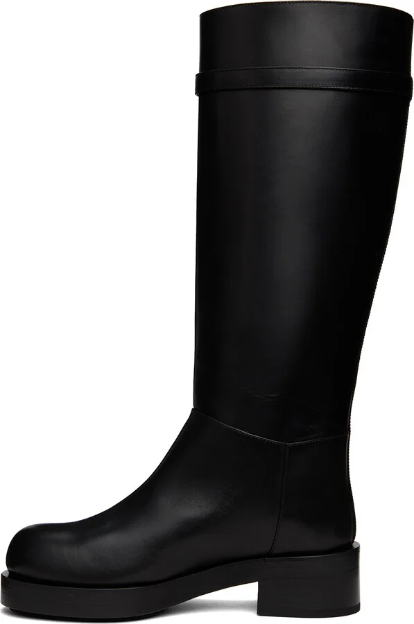 Versace Black Safety Pin Tall Boots - Image 3
