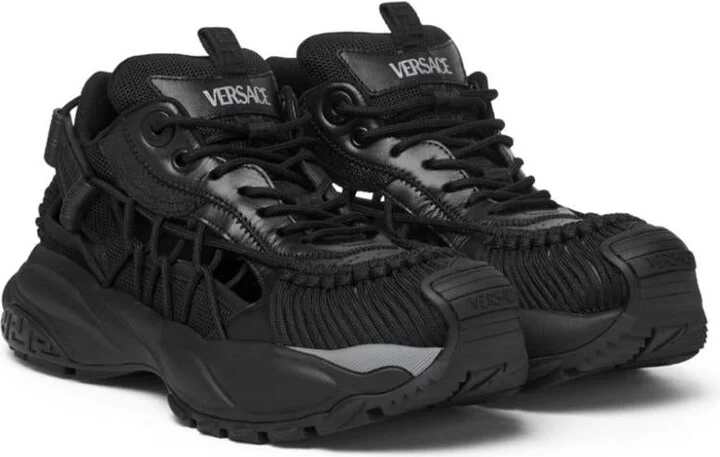 Versace Black Sneakers With Cut-Out Design - Image 2