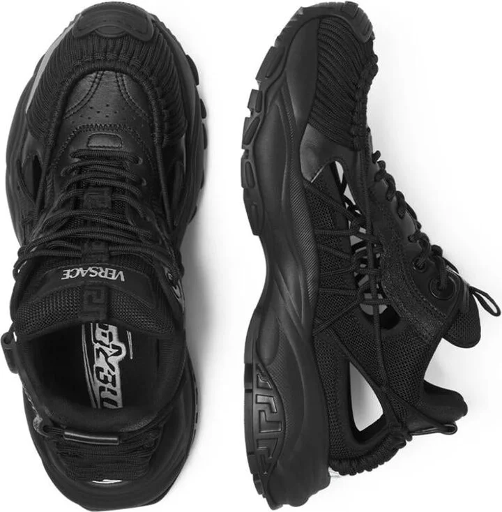 Versace Black Sneakers With Cut-Out Design - Image 3