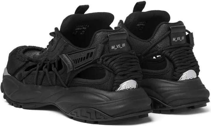 Versace Black Sneakers With Cut-Out Design - Image 5