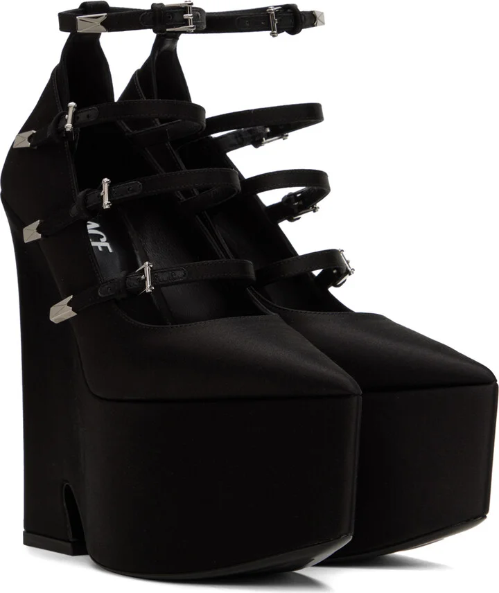 Versace Black Tempest Heels - Image 4