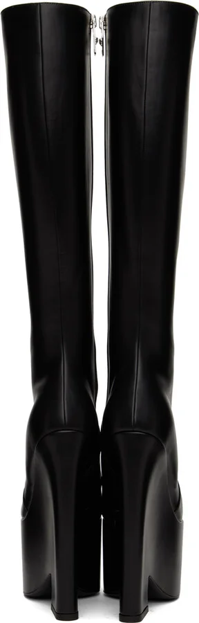 Versace Black Tempest Platform Tall Boots - Image 2