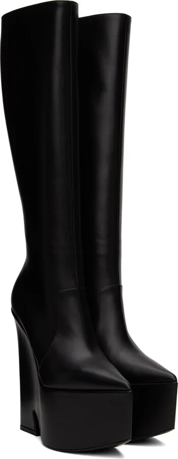 Versace Black Tempest Platform Tall Boots - Image 4