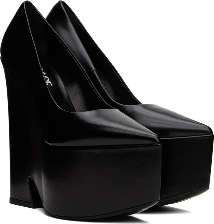 Versace Black Tempest Pumps - Image 4